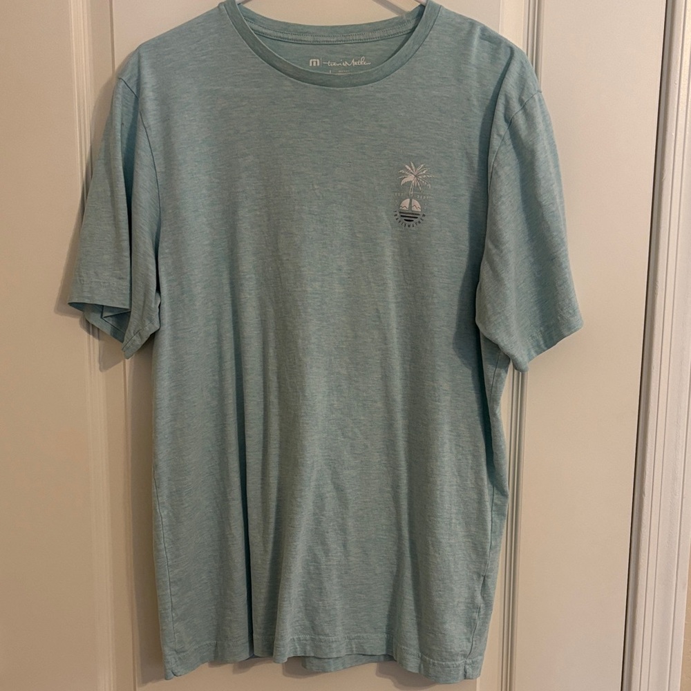 Travis Mathew Aqua Tee with Palm Graphic